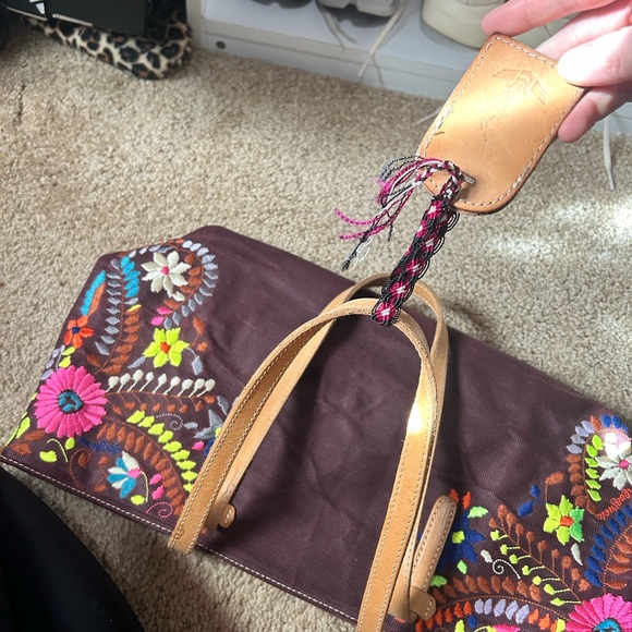 Consuela Multicolor Embroidered Tote - Brown - Picture 6 of 9